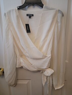 Express Wrap Tie Waist Top
